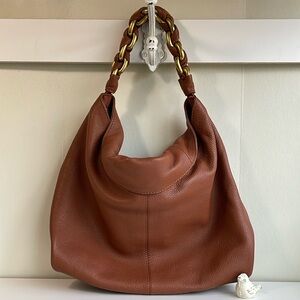 Vince Camuto LYONA Genuine Leather Hobo Shoulder Bag Warm Caramel